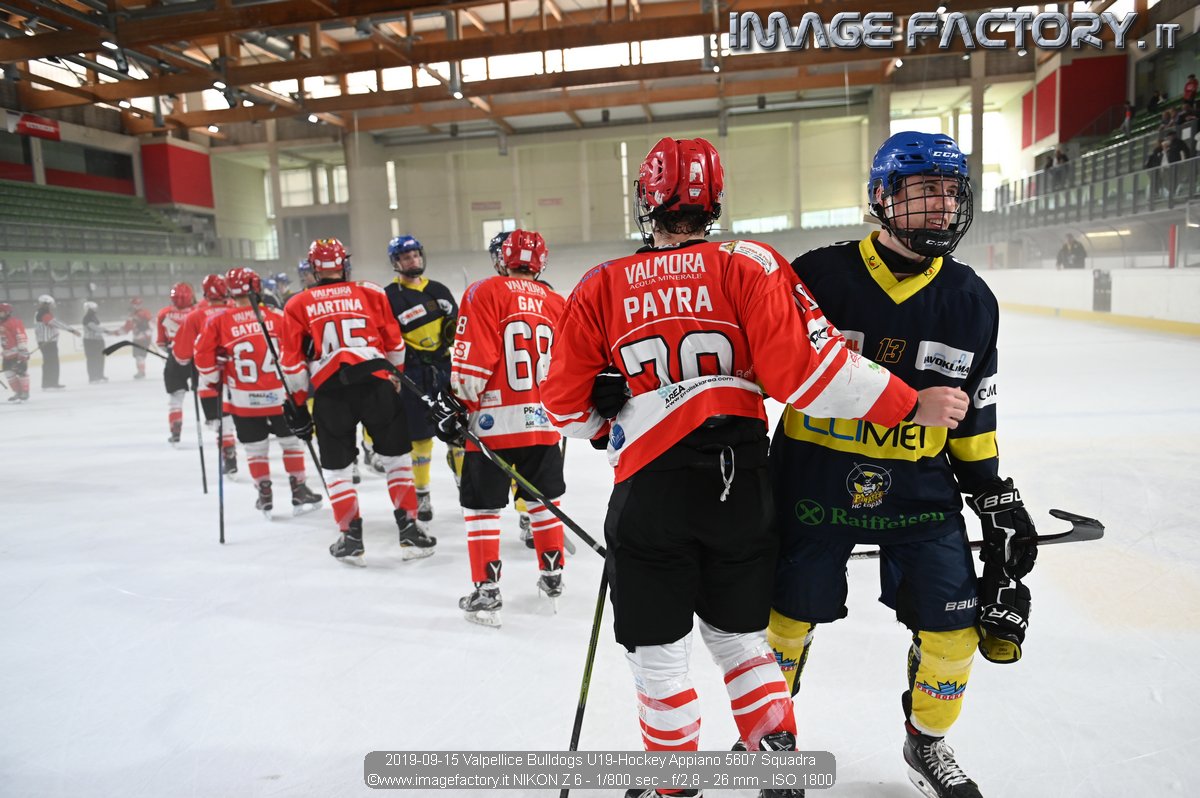 2019-09-15 Valpellice Bulldogs U19-Hockey Appiano 5607 Squadra
